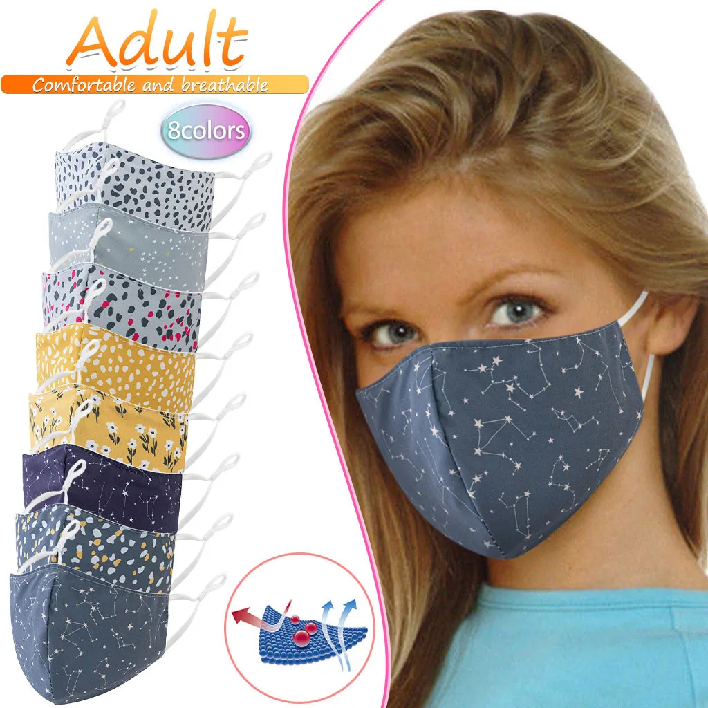Adult Print Reusable Washable Breathable Windproof Dust-Proof Face Mask