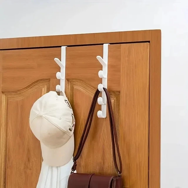 1pc chambre porte cintre vêtements suspendus support sur la porte en plastique stockage à domicile Organization crochets, porte-monnaie pour sacs Rails 2