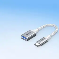 UGREEN Braided Type C to USB 3.2 OTG Adapter Cable - Type - C to USB - A (Silver)