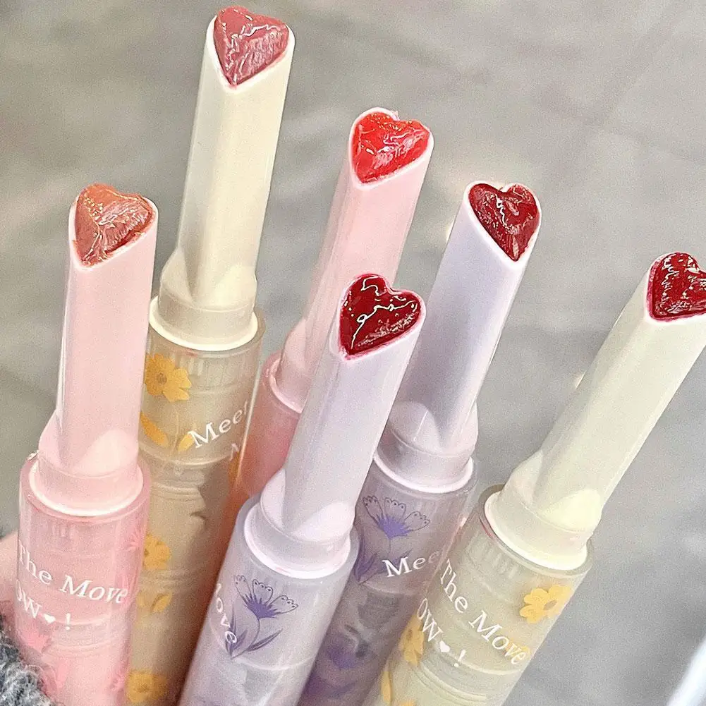 

Clear Water Light Solid Lip Gloss Jelly Pink Lip Tint Mirror Glass Lip Glaze Heart-shaped Moisturising Lipstick Pencil Makeup