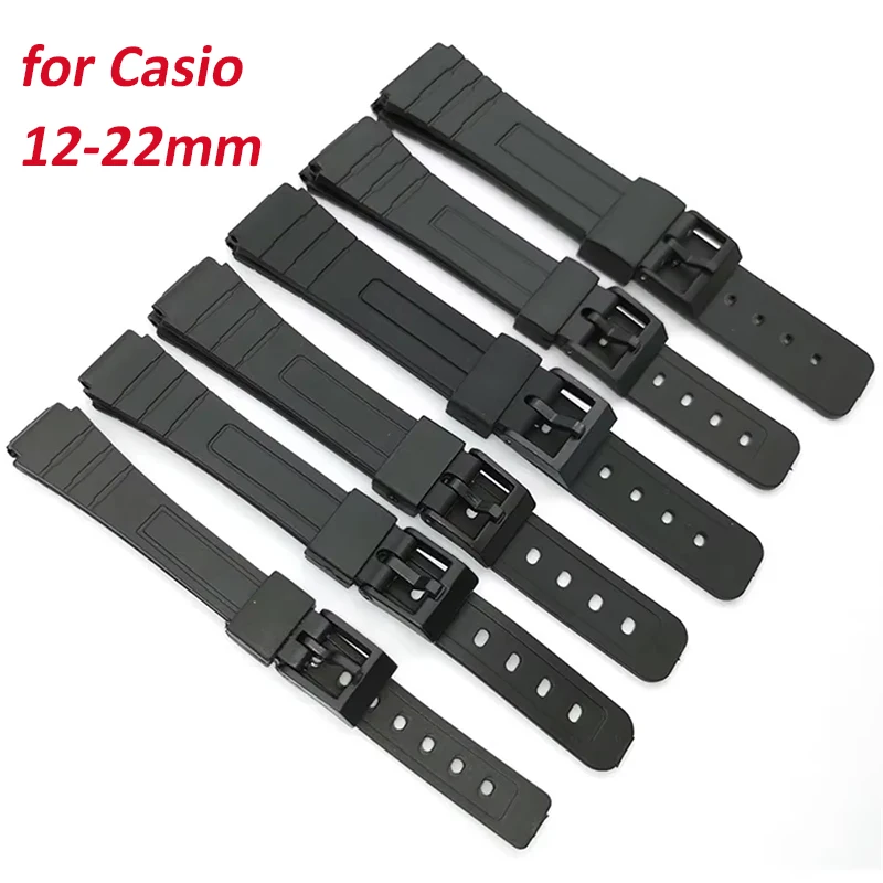 Universal Black Resin Silicone Strap - Adjustable Watch Band