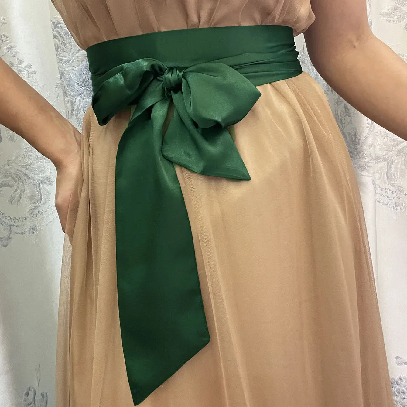 Elegant Satin Bow Corset Belt - Wide Waistband in Multiple Colors