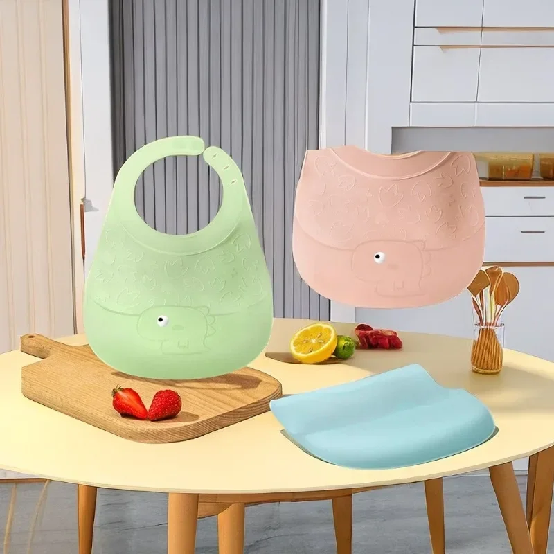 

Lightweight Silicone Bib Baby Baby Rice Pocket Bib Waterproof Children Eating Anti-dirty Saliva Towel