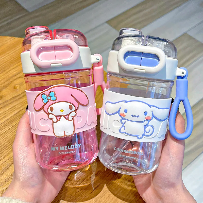 

Sanrio чашка для воды Hellokitty соломенная чашка Kuromi Kawaii аниме портативная фоточашка мультяшная Студенческая спортивная двойная чашка для напитков