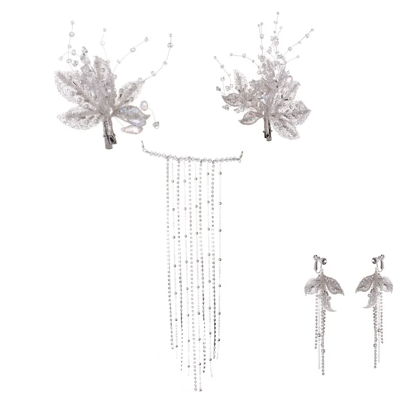 

Retro Hairpin Earrings Set with Hypoallergenic Crystals Color Retention Tassel for Birthday Valentine's Day Gift
