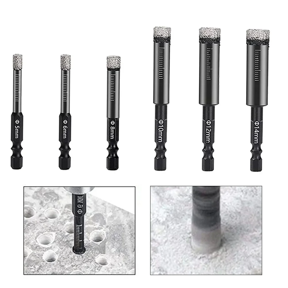 

6-12mm Hex Handle Vacuum Brazed /Diamond Dry Drill Bits Hole Saw /Cutter Tools For Drilling Granite Marble /Masonry Tile/ceramic