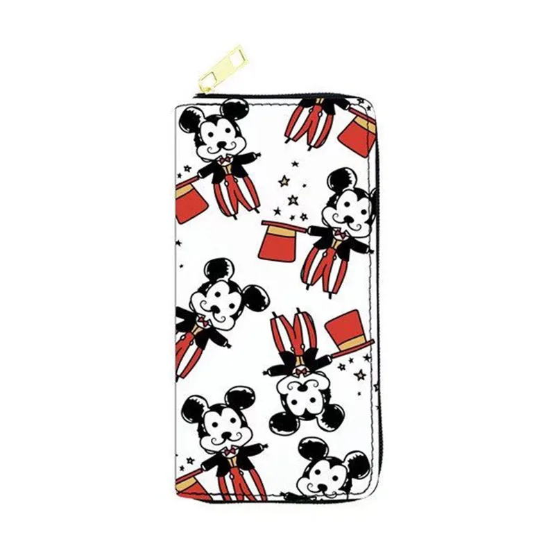 New Disney Unisex PU Long Wallet Black Mickey Mouse Multifunction Girls Wallet Zipper Coin Purse Female Card Holder Clutch images - 6