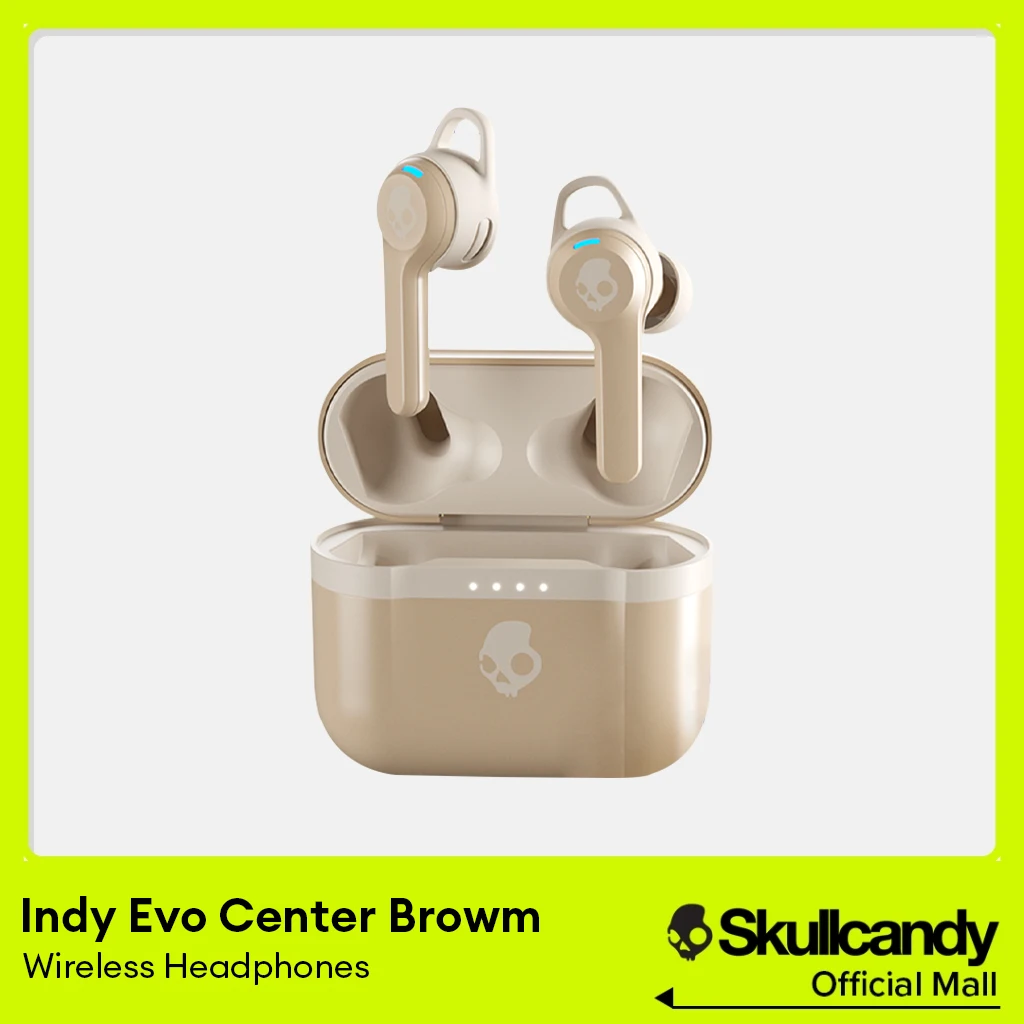 

Choice Skullcandy Indy Evo Center Brown Wireless Bluetooth Waterproof Headphone Sport Earbud with Smart Mic Noise Reduction