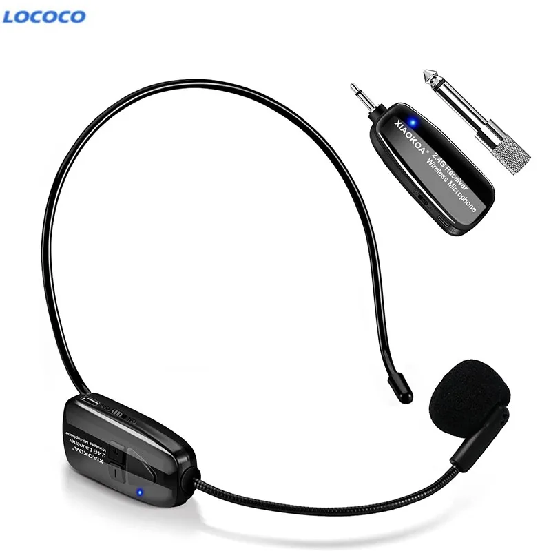 Wireless Microphone  Headset, UHF Wireless Mic Rechargeable Headset and Handheld 2 in 1, 50M  for Voice Amplifier LOCOCO 