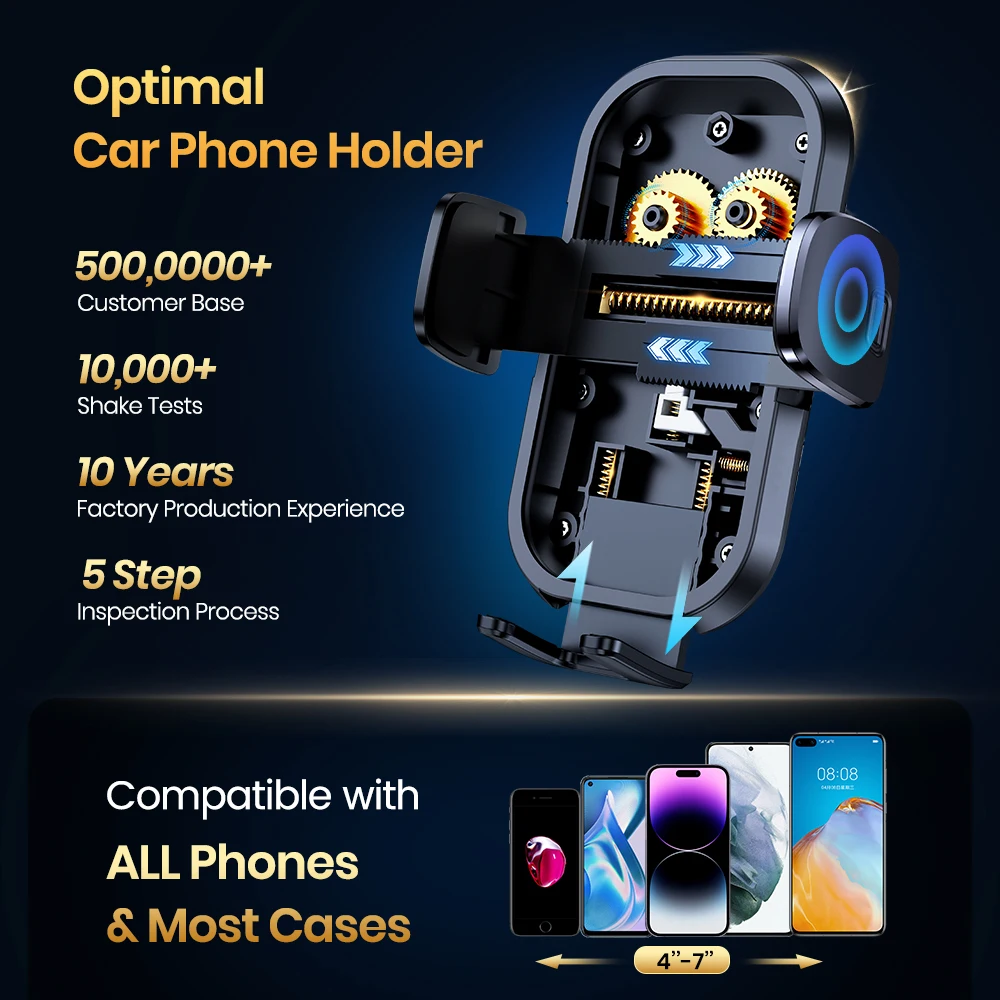 TOPK Universal-Handyhalterung für Autotelefone – Saugnapf, super stabil, 360° ° Rotations-Entriegelung mit einer Taste für Smartphones – Detail 10
