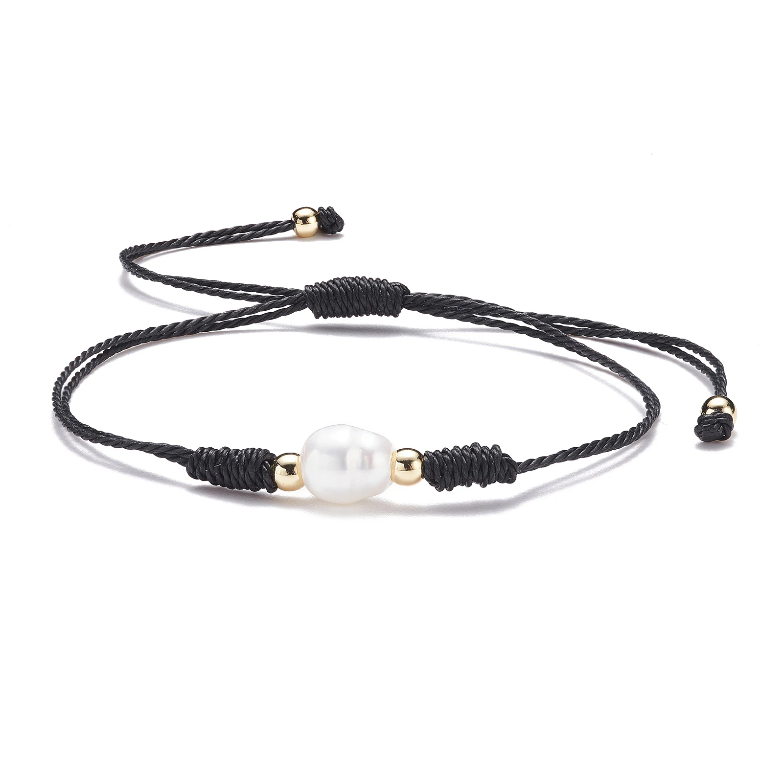 30pcs Adjustable Cord Bracelet With Natural Pearl Beads Friendship Bracelet For Women Girl Jewelry Gift Inner Diameter 1.2~9.5cm