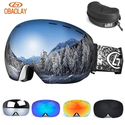 OBALAY Ski Goggles UV400 Protection Snowboard Eyewear Anti-fog Ski Mask Glasses Snow Snowmobile Man Women Skiing Outdoor Sport