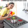 Knob Control Electric Stove Glass with Beautiful Wooden Pattern, 30" Built 2