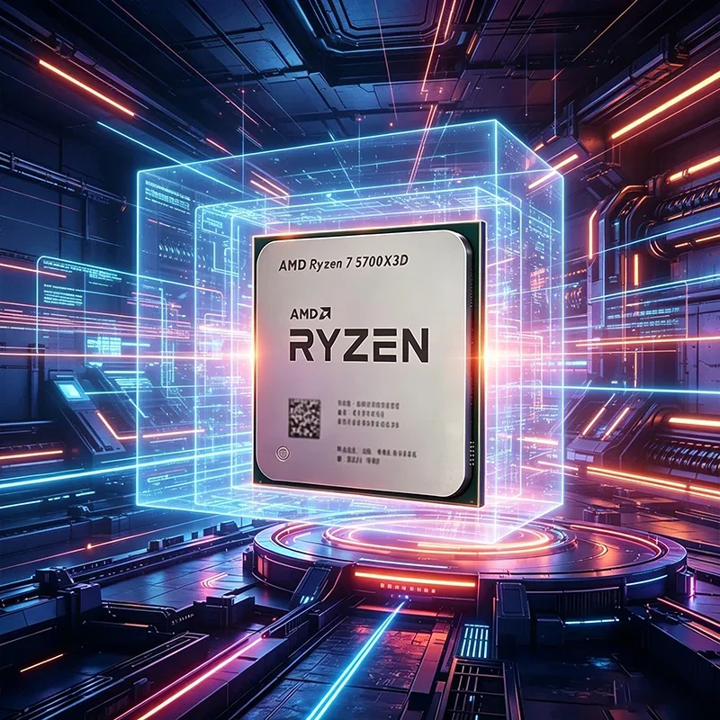 AMD Ryzen 7 5700X3D 프로세서 8코어 16스레드 4.1GHz 최대 부스트 AM4 소켓 96MB L3 게임 캐시 105W TDP DDR4 데스크탑 CPU