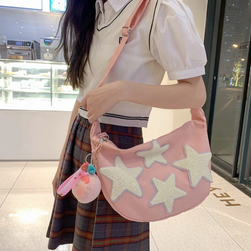 

Cute Five-pointed Star Messenger Bag Tote Bag Leisure Backpack Large Capacity Shoulder Bag Schoolbag Bag Women's Bag