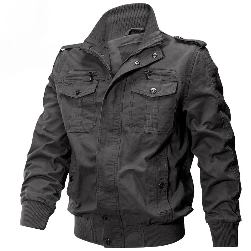 Cotton Jacket Men Military Uniform Workwear Jacket Men Loose Large Size Thin Youth Overcoat Jacket Velvet Padded Thickened Coat