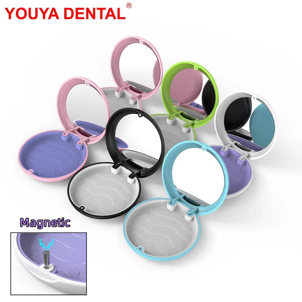 Dental Braces Retainer Case Orthodontic Retainer Case For Teeth Denture Box With Mirror