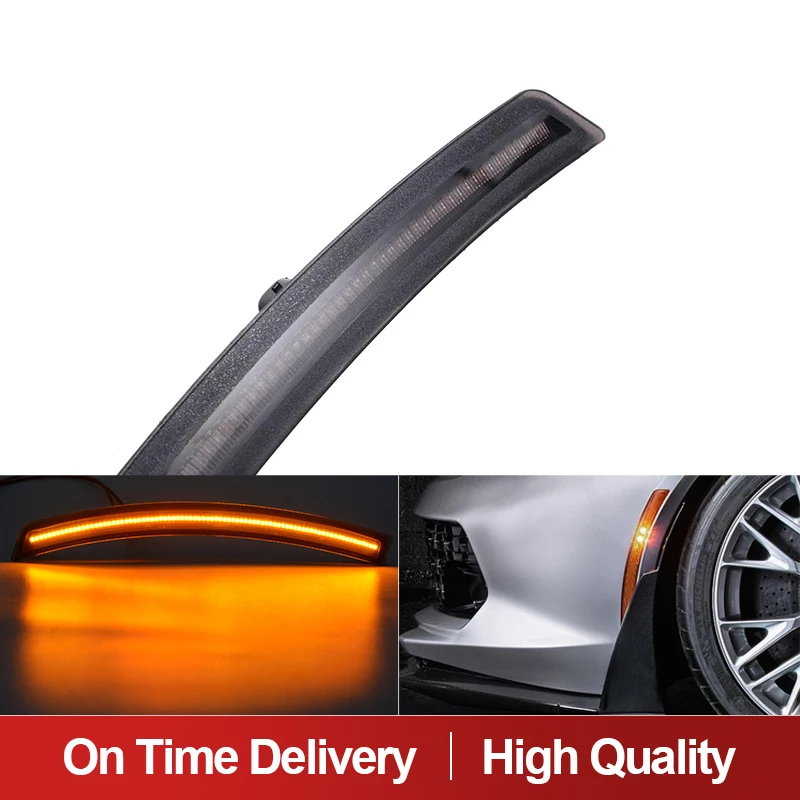 4Pcs/Set Car Front Rear Bumper LED Side Marker Light For Chevrolet Corvette C7 2014 2015 2016