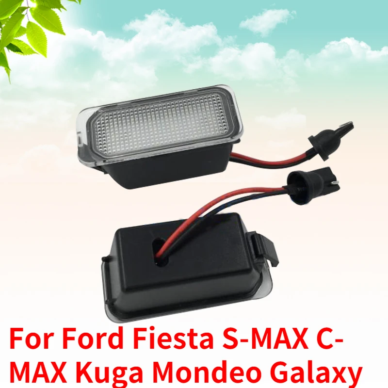 Kamshing 2Pcs For Ford Fiesta S-Max C-Max Kuga Mondeo Galaxy Led Rear License Plate Light Lamp Replacement Lamp Light