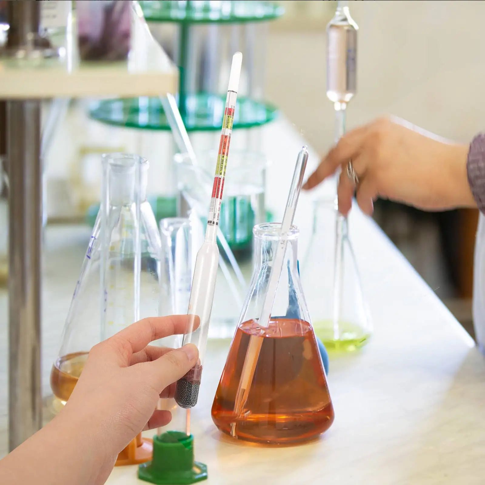 Alcohol Meter Tester for Tool Wine Making Beginners Glass Vinometer Percentage Hydrometer Jar