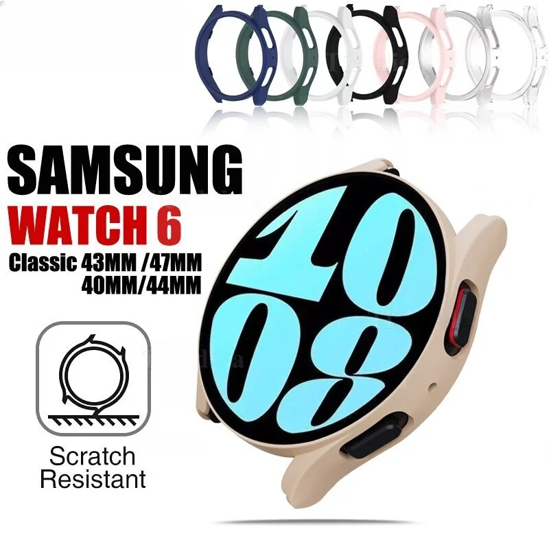 

Матовый поликарбонатный чехол для Samsung Galaxy Watch 6 Classic, 47 мм, 43 мм, 44 мм, 40 мм, Жесткий Чехол-бампер с рамкой для Galaxy Watch 5, 4, Classic 46 мм