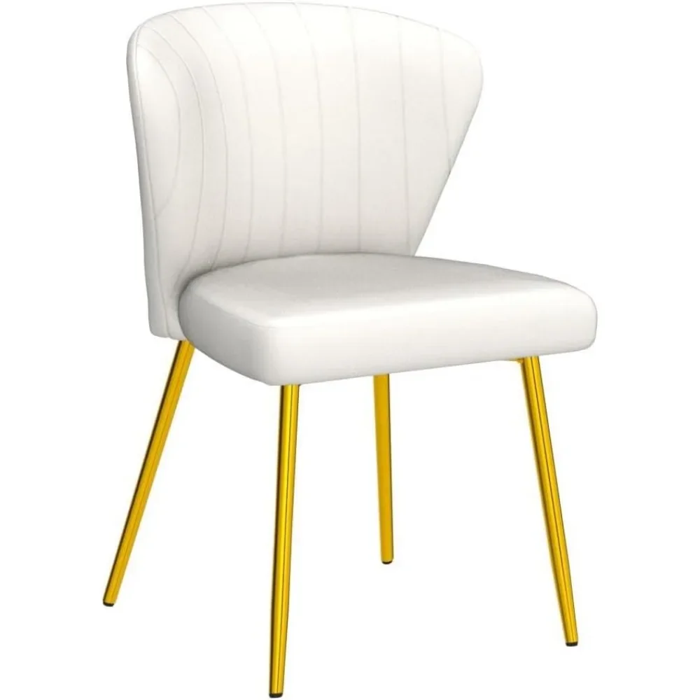 Velvet Dining Chairs Set of 4, Modern Upholstered Dining Chair with Golden Metal Legs, Dining Chairs for Kitchen, Living Room 3