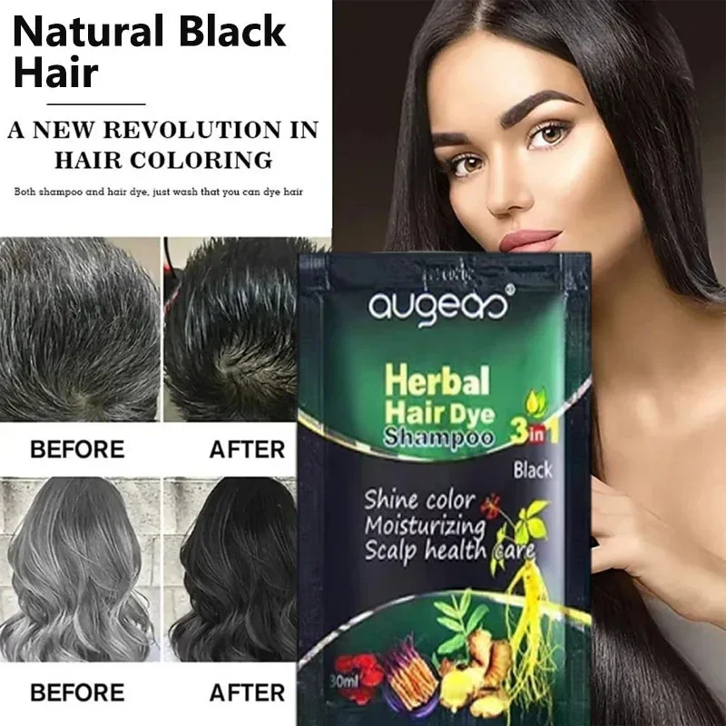 Pure Natural Herbal Hair Dye Shampoo 5 Minutes Change Hairs Color Non-irritating Repair Gray White Fashion Hair Care Women Men