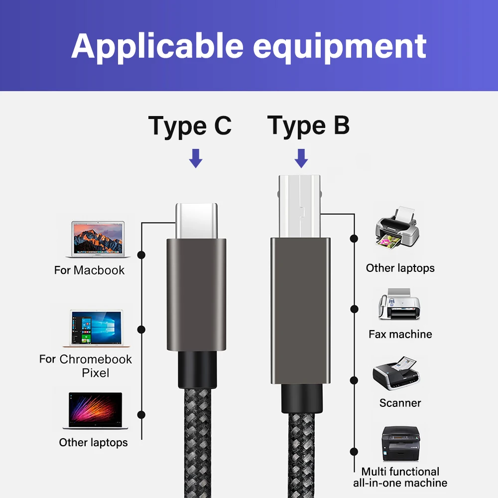 ο MacBook Pro USB Type-C-USB Type B 2.0 ̺ HP Canon Brother Epson Dell Ｚ   C  ĳ ڵ