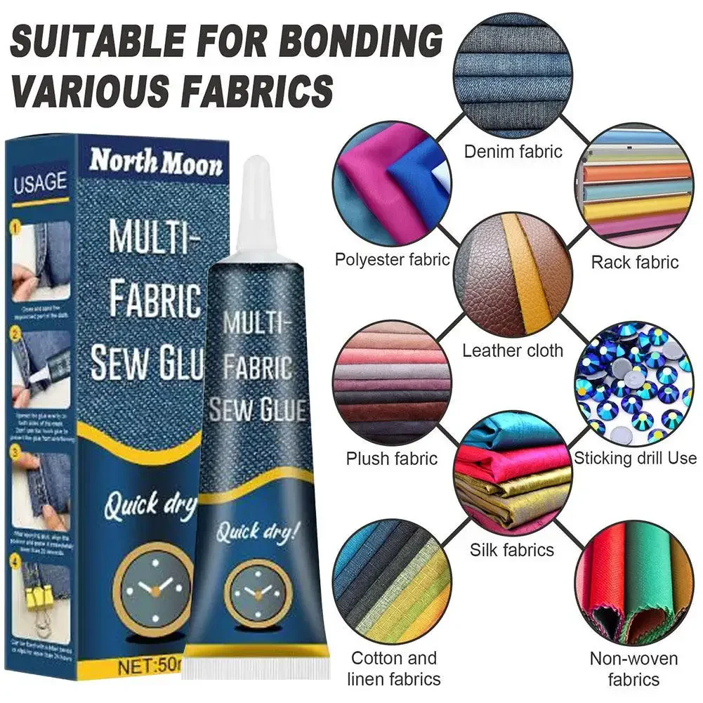 Fabric Glue 50ml Fabric Glue Quick Dry Fabric Patching Glue Versatile Repair Seam Adhesive Waterproof for Clothing Textiles