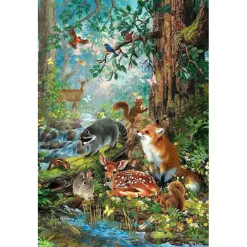 forest animals nature paint by numbers kit