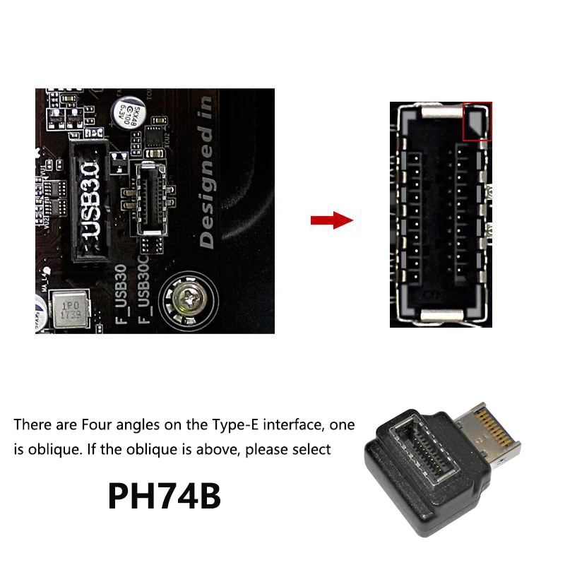Usb 3.1 Cabeçalho do Painel Frontal tipo e para Cabo de Expansão Usb c Conector Adaptador para Computador Desktop Placa-mãe Plug - Imagem 5