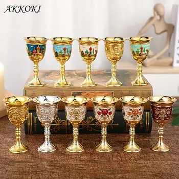 유럽 스타일 레트로 와인 컵, 금속 음료병, 크리에이티브 럭셔리 화이트 와인 음료 용기, 홈 바