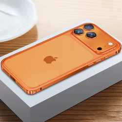 Premium Aviation Aluminum Alloy Bumper Case - Shockproof Metal Frame with Lens Protection - iPhone 17 Pro (Orange)