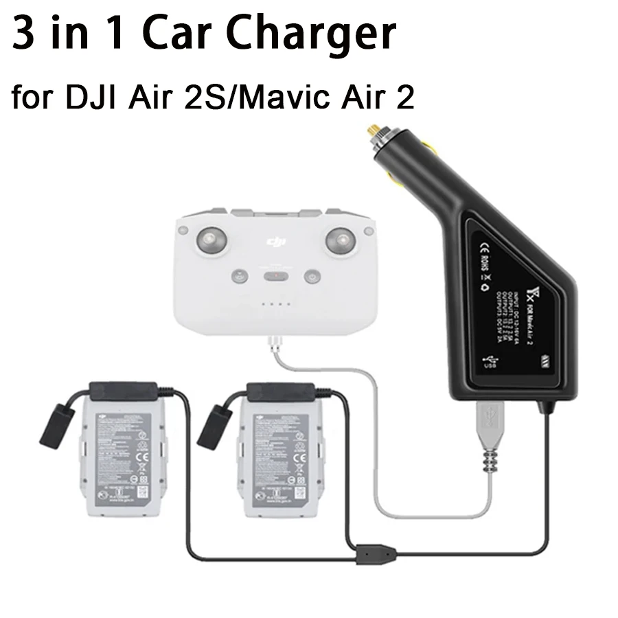 Dji Air 2s用カーチャージャー,インテリジェントバッテリー,充電