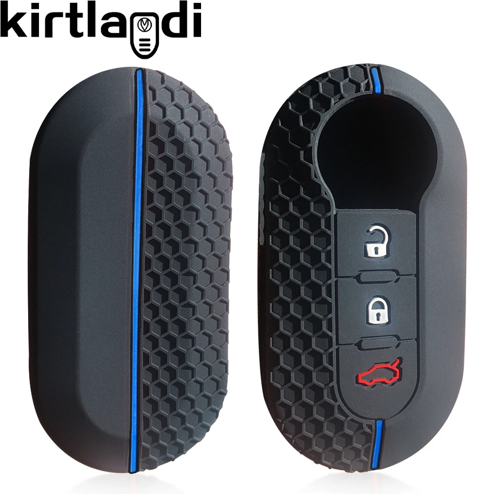 Key Case Cover For Fiat Ducato 500 Panda 500L Lancia Musa Silicone Key Cover for Peugeot Boxer for Citroen Jumper Car Key Case Shell Remote Set