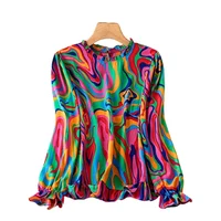 Plus Size 1XL-5XL Women Fashion Round Neck Long Sleeve Print Blouse Shirts Ladies Casual   Boho Blouse Shirt Top - Image 5