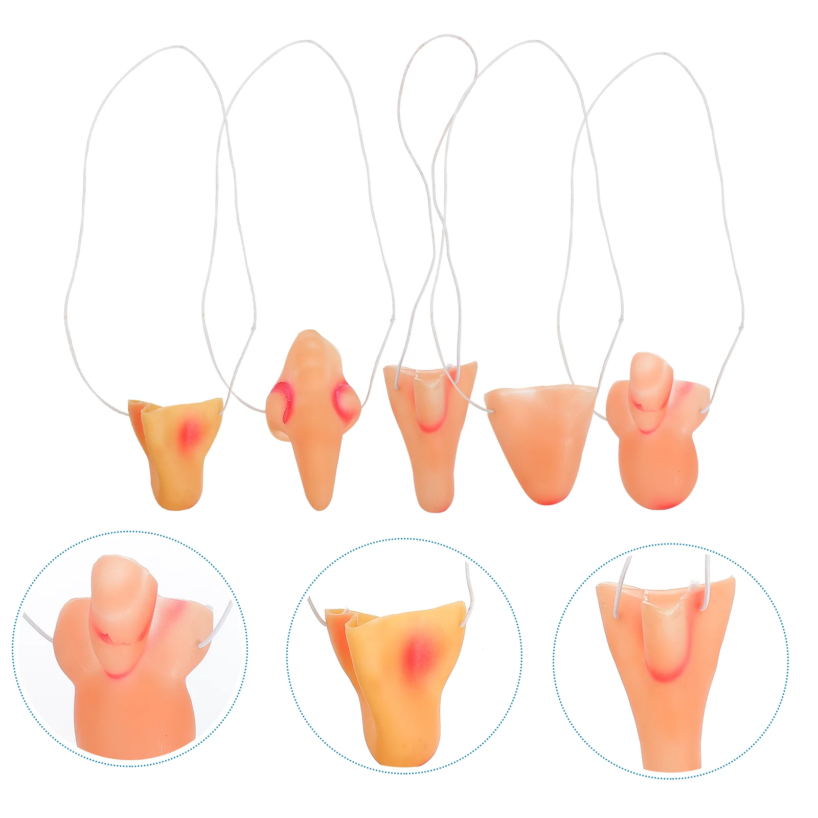 5 Pcs Witch Vinyl Nose Simulation Cosplay Accessory Funny Fake for Halloween Mask Artificial False Prank Costumes Rooster