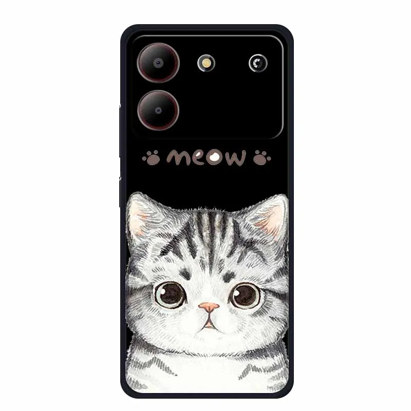 Cute Cartoon Cat Black Silicone Soft Phone Case - Stylish Protective Back Cover