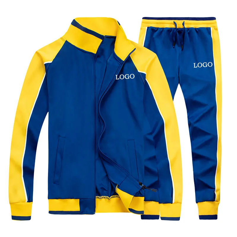 

Оптовая продажа, мужская толстовка с капюшоном на молнии с вышивкой на заказ и джоггеры, спортивный костюм из двух предметов для мужчин