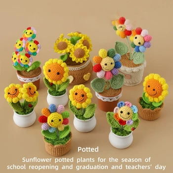 Crochet Sunflower Potted Decor 1