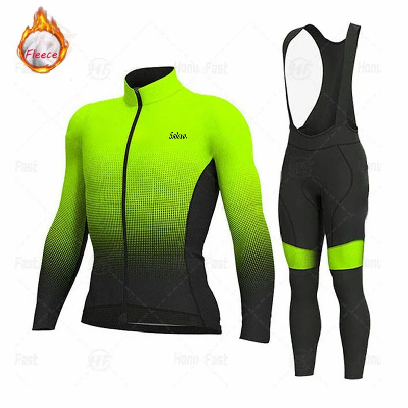 Men Winter Cycling Jersey Set Thermal Fleece Cycling Clothes MTB Bicycle Clothing Warm Mountain Bike Wear Triathlon cycling jersey cycling shirt cycling suit cycling jersey set