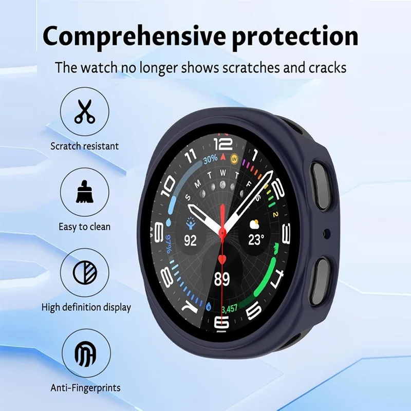 Premium Glass PC Case + Screen Protector for Galaxy Watch 8 - Full Hard Bumper Cover 44mm/40mm