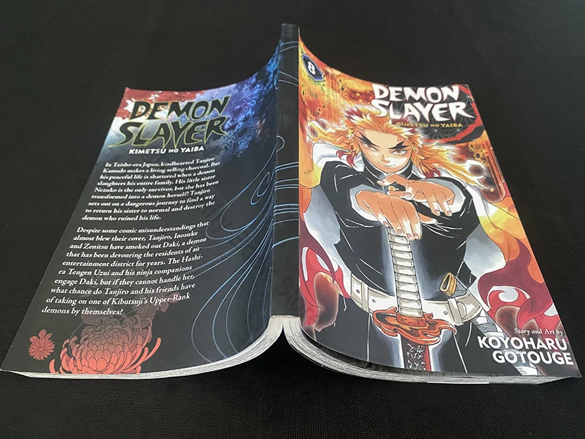 1 livro japonês anime demônio slayer kimetsu não vol 8 juventude mangá livro inglês quadrinhos conjunto livre