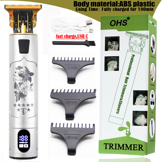 OHS T9 0mm Professional Hair Clipper Beard Trimmer Electric Razors For Men Hair Shaver Beard Barber Hair Cut Cutting Machine
