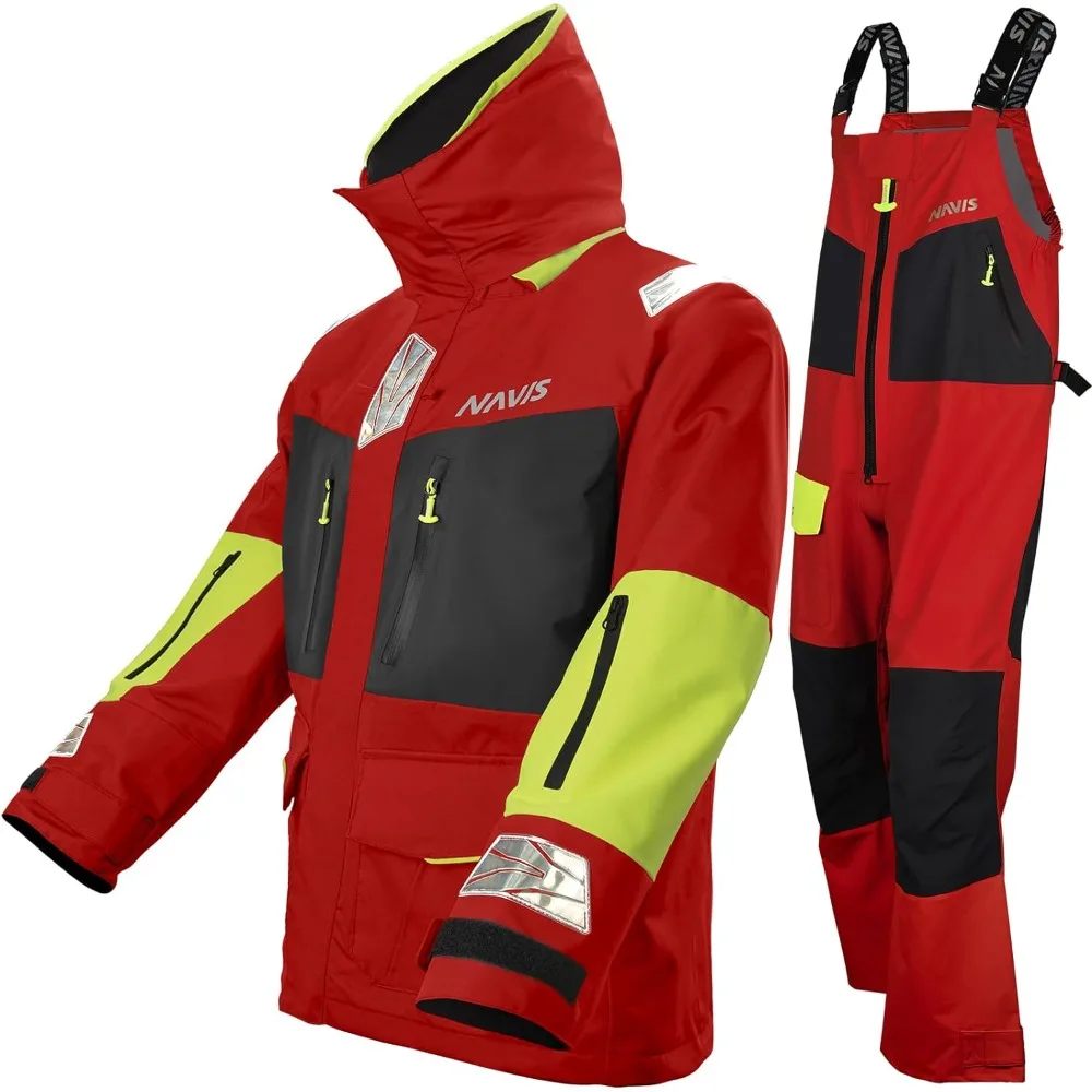 

Men's Sailing Jacket & Bib Pants - Ocean PRO 3-Layer Shell, Waterproof, Breathable, Durable Combo Set