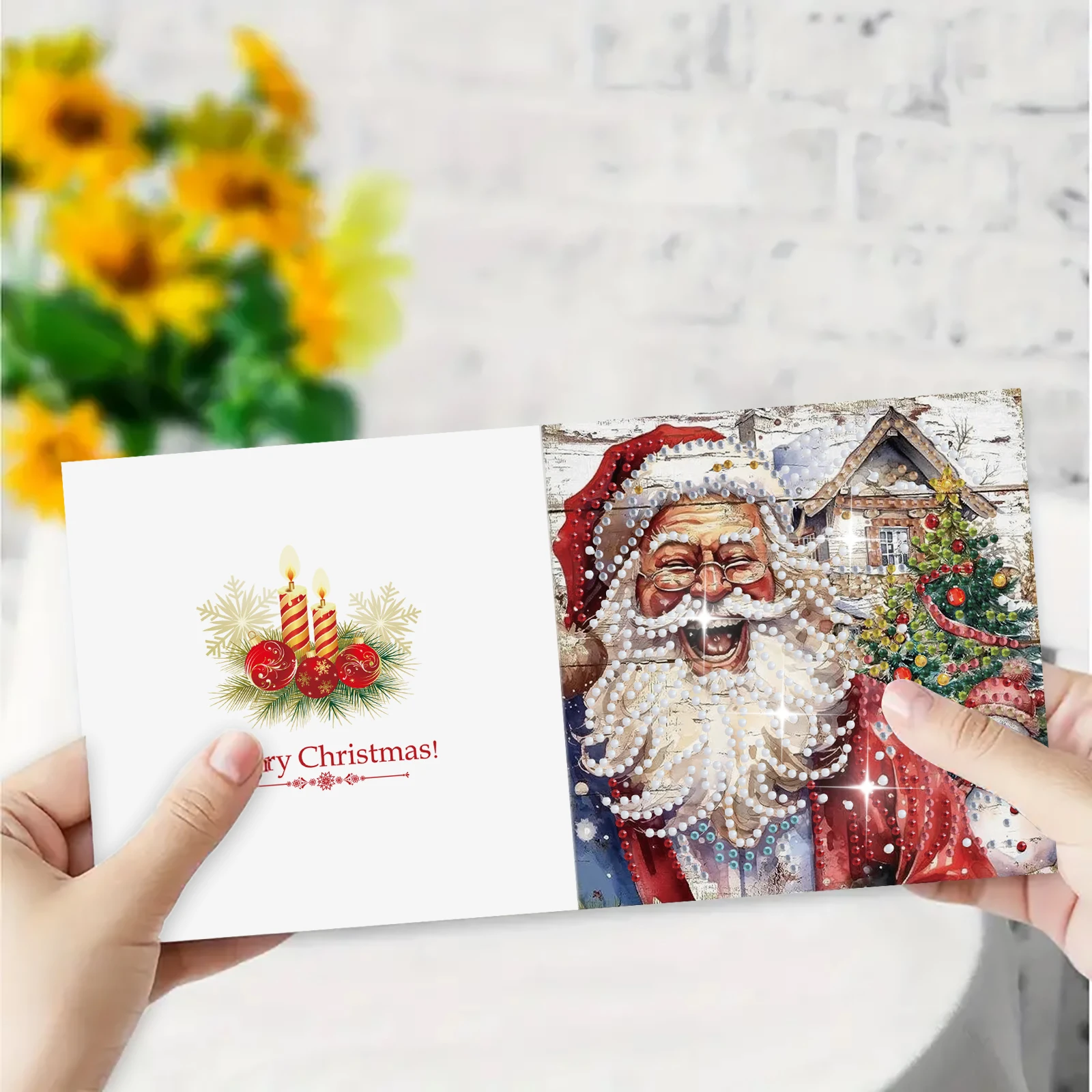 6 piece DIY diamond painting set Christmas theme greeting card unique design irregular shape diamonds diamond painting diamond painting accessories painting set