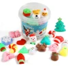 Christmas 24PCS for Kids Adult Santa Claus Snowman Squishy Fidget Toys Mini Mochi Party Favors Tress Relief Toy with Storage Box 1