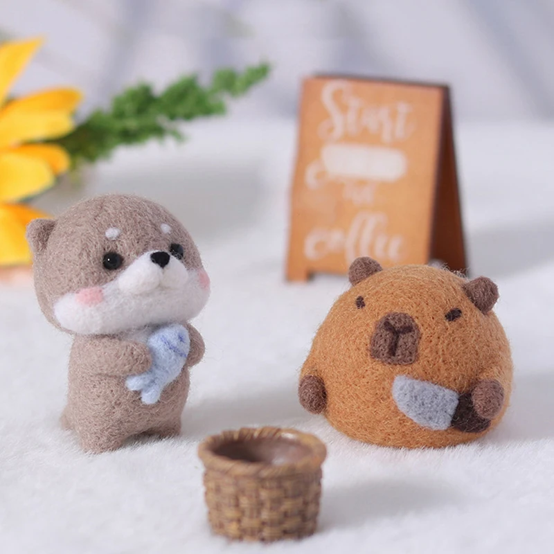 1PC Cute Animal Capybara Wool Kit DIY Desktop Decorations