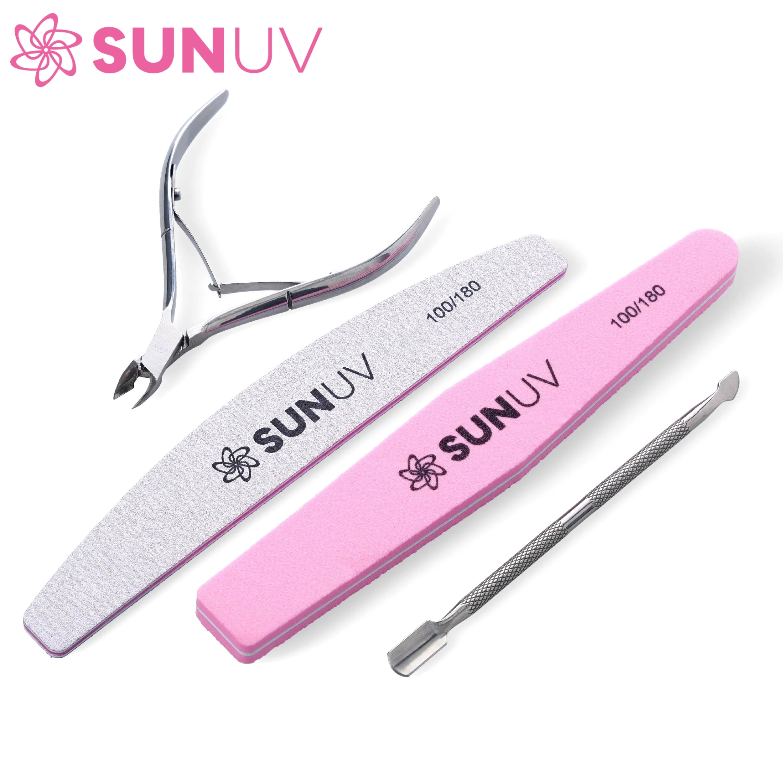 Manicure Tool Set 4PCS Cuticle Nippers Cuticle Pusher with Nail File and Buffer Set Remover