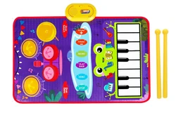 Colorful Interactive Musical Play Mat for Kids - Educational Floor Piano and Drum Dance Toy with Instrument Sounds (A 80x50cm)